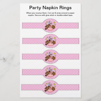 5 pro Blatt Baby Duschpapier Napkin Rings