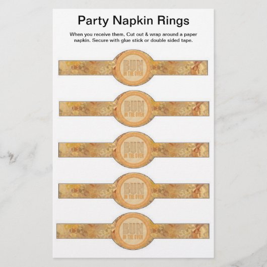 5 pro Blatt Babyduschpapier Napkin Rings (Vorne)