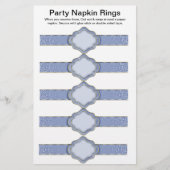 5 pro Blatt Blue Ribbon Paper Napkin Rings (Vorne)