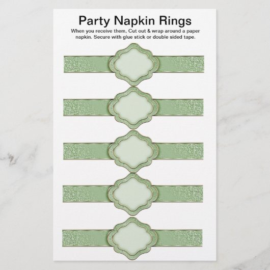 5 pro Blatt Grünbuch Napkin Rings (Vorne)