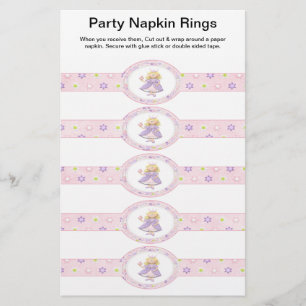 5 pro Blatt Prinzessin Papier Servietten Ringe