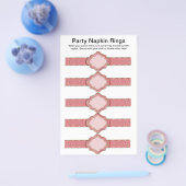 5 pro Blatt rosa Flachpapier Napkin Rings (Einzeln)