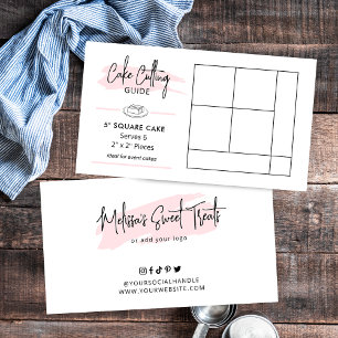 5" Quadrat Party Cake Cutting Guide 2x2 Servvvise Begleitkarte