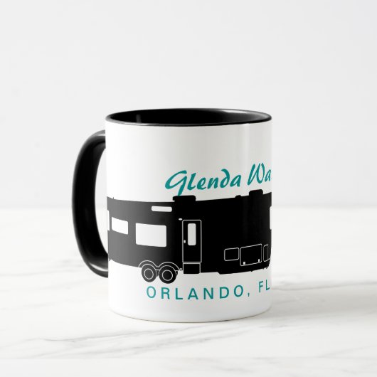 5. Rad RV-Silhouette-Grafik Tasse (Vorderseite Links)