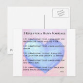 5 Regeln einer glücklichen Ehe Postkarte (Vorne/Hinten)