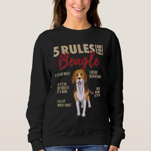 5 Regeln für Beagle Sweatshirt (Vorderseite)