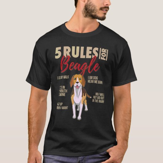 5 Regeln für Beagle T-Shirt (Vorderseite)