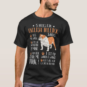 5 Regeln für Bulldoggen Besitzer T - Shirt Männe