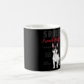 5 Regeln für den französischen Bulldog-Hund Kaffeetasse (VorderseiteRechts)