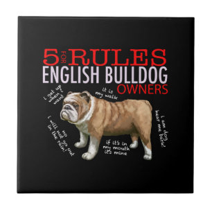 5 Regeln für die Bulldogge-Besitzer Bulldog-Vater- Fliese
