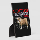 5 Regeln für die Bulldogge-Besitzer Bulldog-Vater- Fotoplatte (Seite)