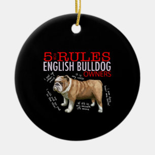 5 Regeln für die Bulldogge-Besitzer Bulldog-Vater- Keramik Ornament