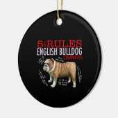 5 Regeln für die Bulldogge-Besitzer Bulldog-Vater- Keramik Ornament (Links)