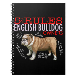 5 Regeln für die Bulldogge-Besitzer Bulldog-Vater- Notizblock