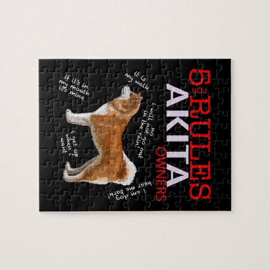 5 Regeln für Eigentümer von Akita Puzzle (Horizontal)