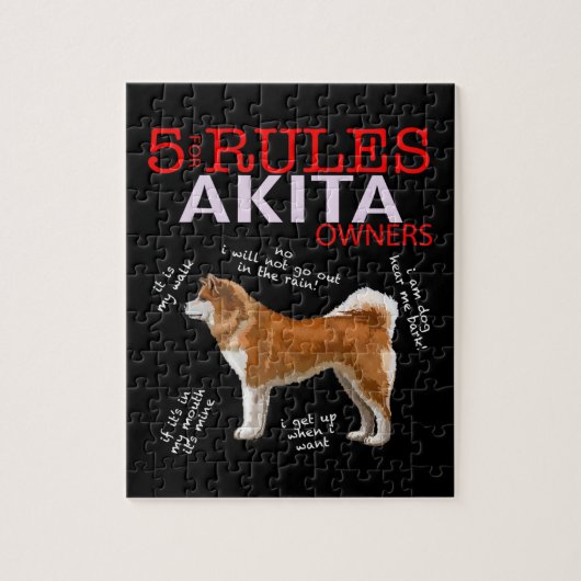 5 Regeln für Eigentümer von Akita Puzzle (Vertikal)