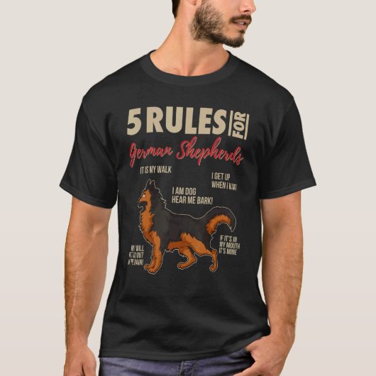 5 Regeln für Hundebesitzer T-Shirt (Vorderseite)