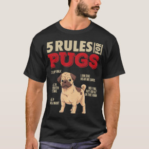 5 Regeln für Möpse I Lustige Mops-Hundebesitzer-Sp T-Shirt