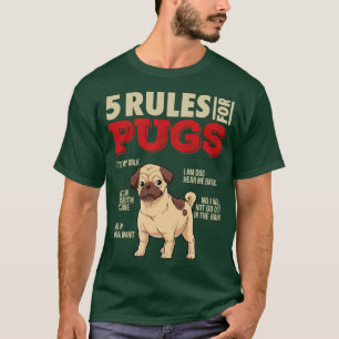 5 Regeln für Möpsen Funny Mops Dog Liebespaar T-Shirt