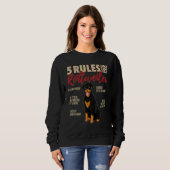 5 Regeln für Rottweiler-Hund Sweatshirt (Vorne ganz)