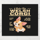 5 Regeln für walisische Walisien Schaumweinetikett (Einzelnes Label)