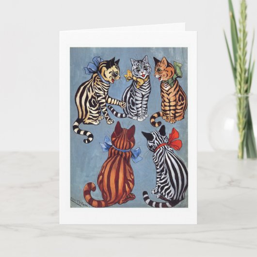 5 reizend Katzen Louis Wain Karte (Vorderseite)