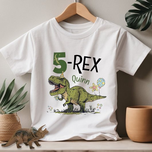 5. Rex Niedlich Dinosaurier Thema 5th Birthday Par Kleinkind T-shirt
