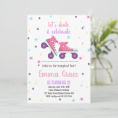 5. Rosa Lila Skaten Geburtstagseinladungen Einladung (Stehend Vorderseite)