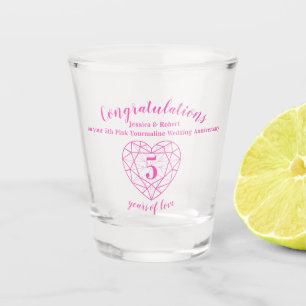 5. Rosa Turmalin Hochzeitstag Edelstein Schnapsglas