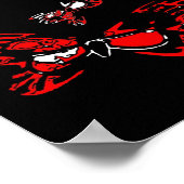 5 Rote Schmetterlinge Poster (Ecke)