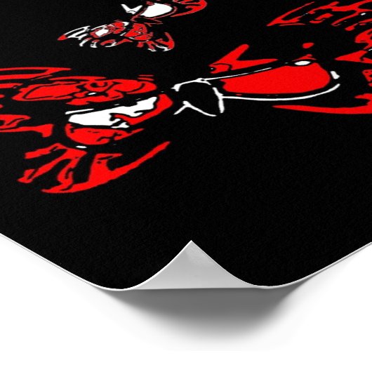 5 Rote Schmetterlinge Poster (Ecke)