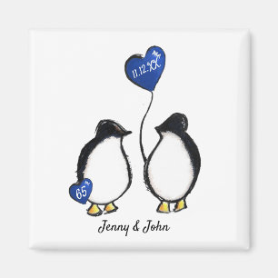 5. Saphire Hochzeitstag Pinguin Geschenk mag  Magnet