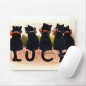 5 schwarze Katzen Vintag Mousepad (Mit Mouse)