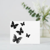 5 Schwarze Schmetterlinge Postkarte (Stehend Vorderseite)