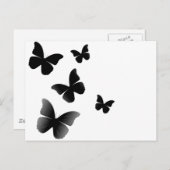 5 Schwarze Schmetterlinge Postkarte (Vorne/Hinten)