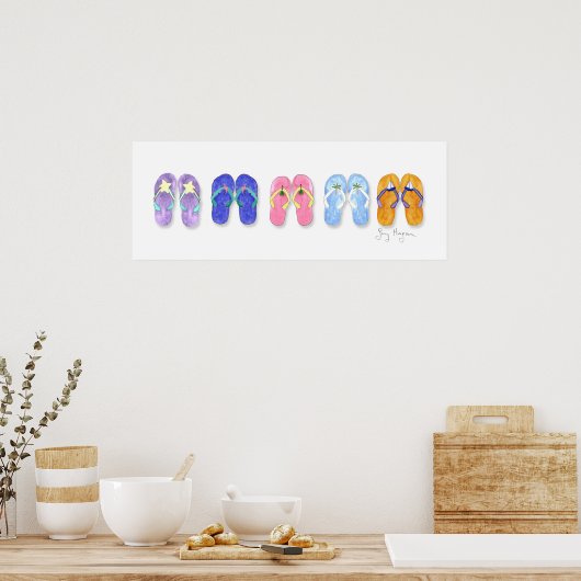 5 Seiten Flip Flops Poster & Prints (Küche)