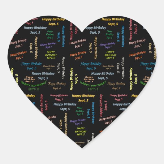 5. September Herz-Aufkleber (Vorderseite)