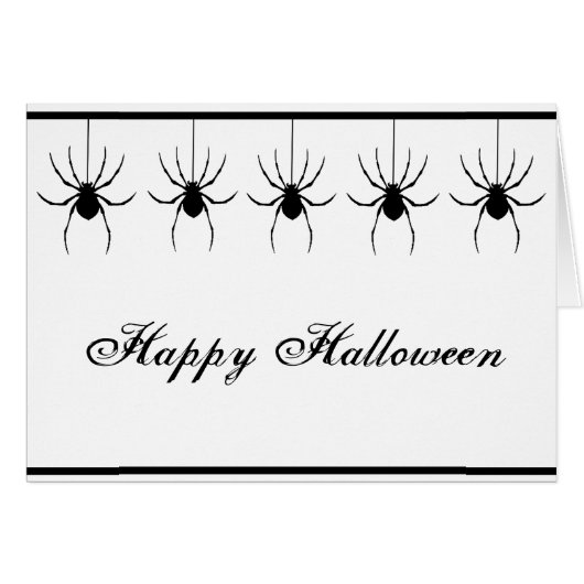 5 Silhouetten Spinnen mit Halloween-Karte (Vorderseite (Horizontal))