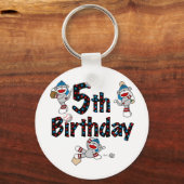 5. Socken-Affe-Baseball-Geburtstag Schlüsselanhänger (Vorderseite)