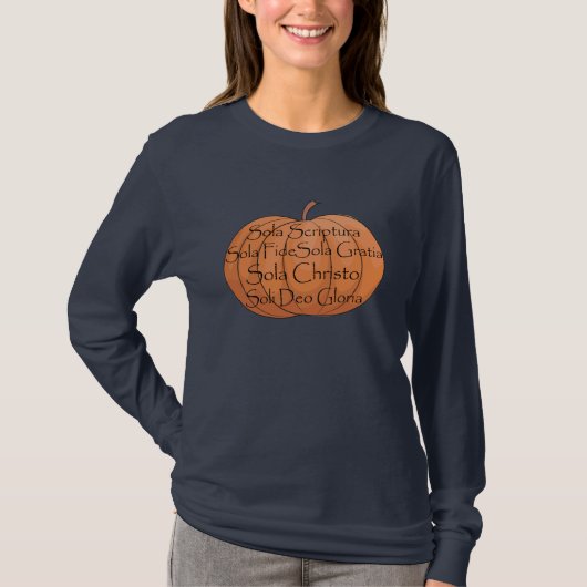 5 Solas Pumpkin Reformation Day Langleeve T-Shirt (Vorderseite)