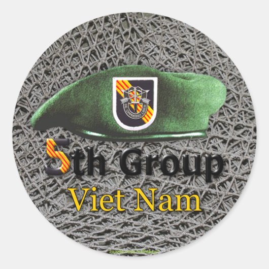 5. Special Forces Group Green Berets Vietnam War Runder Aufkleber (Vorderseite)