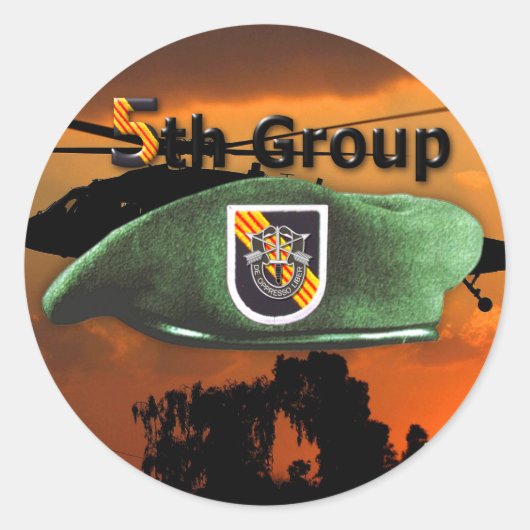5. Special Forces Group Grüne Berets SF SFG Runder Aufkleber (Vorderseite)