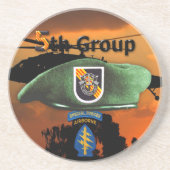 5. Special Forces Group Grüne Berets SF SFG Sandstein Untersetzer (Vorne)