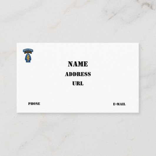 5. Special Forces Group Grüne Berets SF SFG Visitenkarte (Vorderseite)