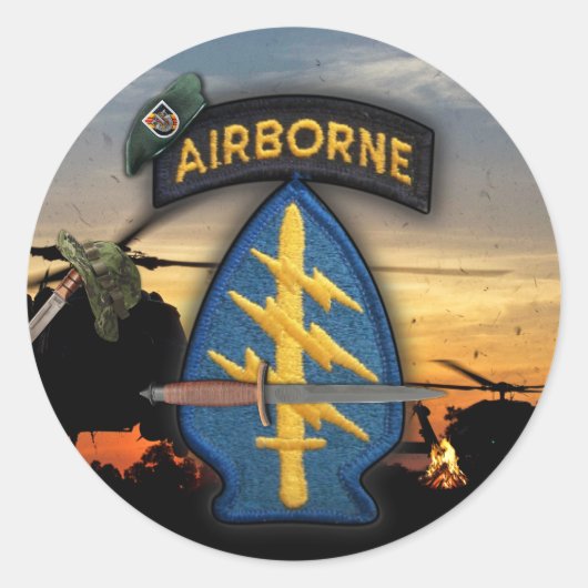 5. Spezielle Kräfte Green Berets lrrps nam Runder Aufkleber (Vorderseite)