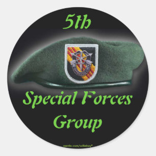 5. Spezielle Kräfte Green Berets SF SFG SOF Runder Aufkleber