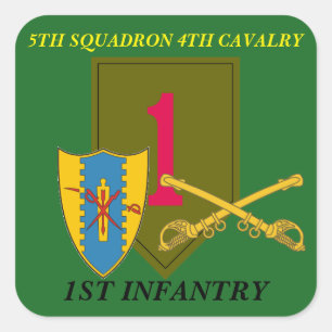 5. SQUADRON 4. CAVALRY 1. INFANTRESTICKER QUADRATISCHER AUFKLEBER