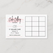 5" Square Cake Cutting Anweisungen 2x1 Portionen Begleitkarte (Vorderseite)