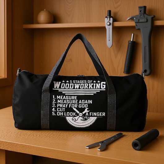 5 Stadien der Holzbearbeitung Duffle Bag