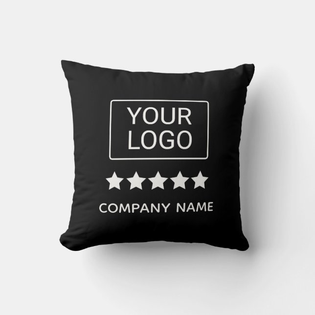 5 Star Business Logo Minimal Professional Black Kissen (Vorderseite)